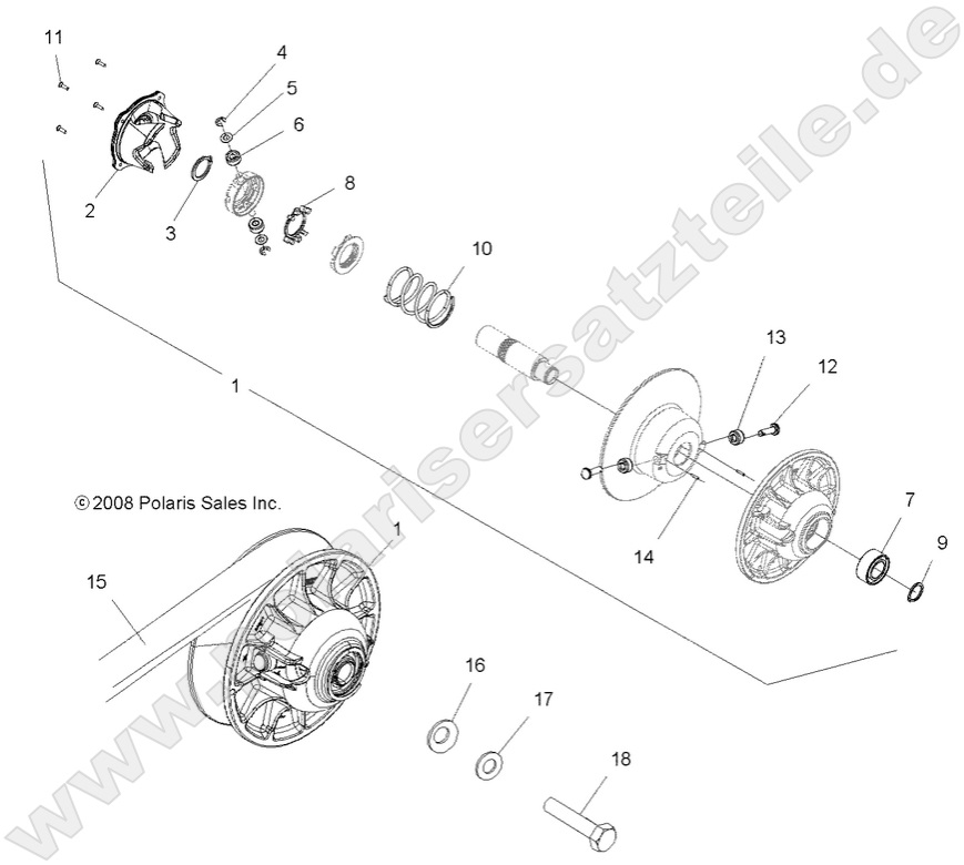 DRIVE TRAIN, SECONDARY CLUTCH