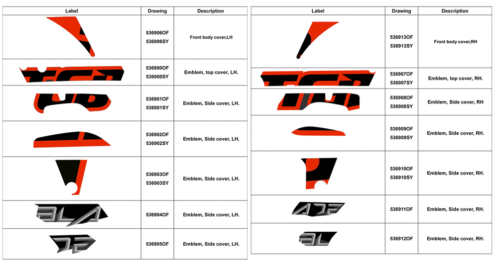 Aufkleber f. Fzg. Semi-Gloss Black BLA 605 (SE)(Orange)/BLA 605 (SE)(Yellow) Aufkleber f. Fzg. Semi-Gloss Black BLA 605 (SE)(Orange)/BLA 605 (SE)(Yellow)