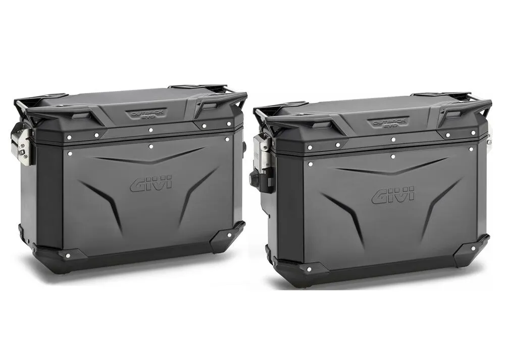 Givi Monokey Trekker Outback EVO OBKE3733B Alu Seitenkoffer Set - 37 / 33 Liter - schwarz