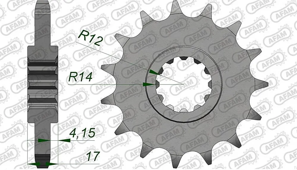 afam_ritzel_vorne_20504 AFAM Kettensatz Stahl 530 XRR2 15x43 - Honda CBR 600 F 1991-96