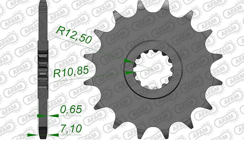 afam_ritzel_vorne_21601 AFAM Kettensatz Stahl 520 XSR-G 16x46 - Yamaha XTZ 750 Super Tenere 1989-00