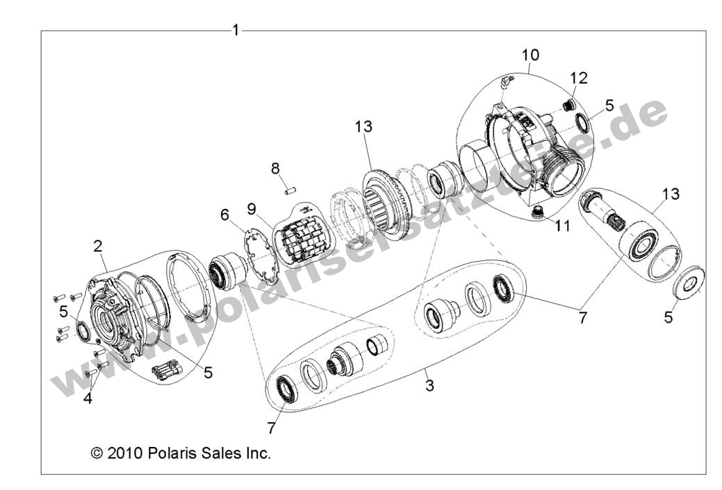DRIVE TRAIN, FRONT GEARCASE INTERNALS 1332842 DRIVE TRAIN, FRONT GEARCASE INTERNALS 1332842