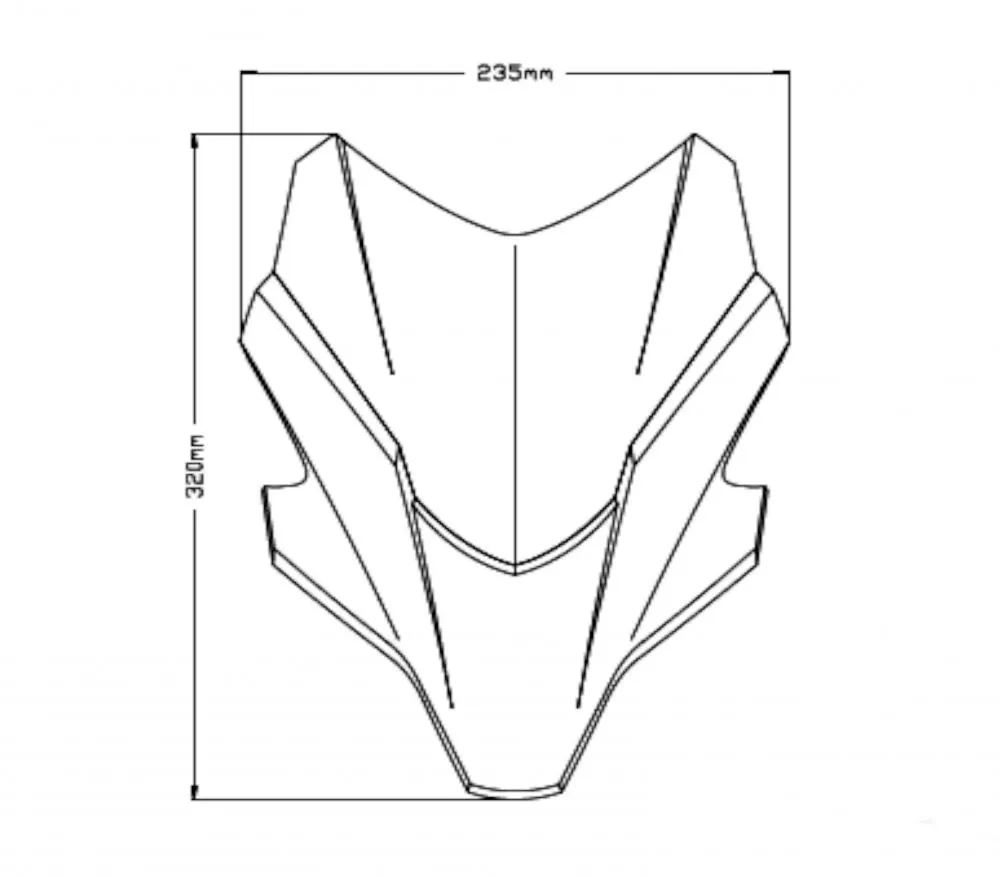 Puig_Naked_New_Generation_Sport_Verkleidungsscheibe___Yamaha_MT_07_2021_22_20618F_Abmessung Puig Naked New Generation Sport Verkleidungsscheibe - Yamaha MT-07 2021-22