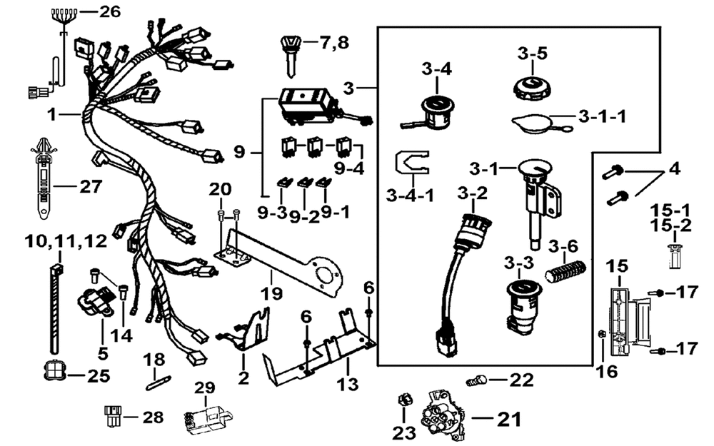 Kabelbaum, Elektrik & Schlosssatz Kabelbaum, Elektrik & Schlosssatz