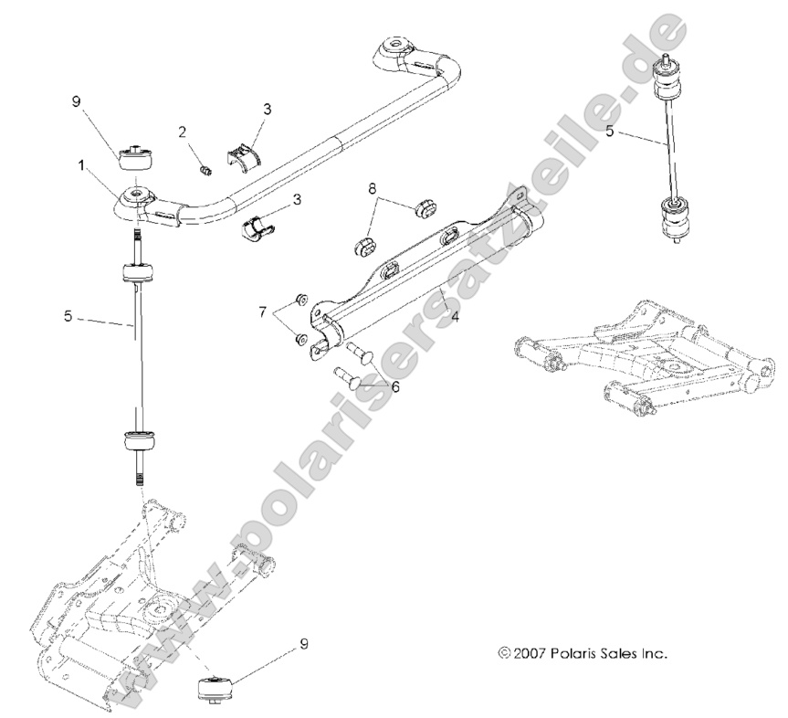 SUSPENSION, STABILIZER BAR, REAR SUSPENSION, STABILIZER BAR, REAR