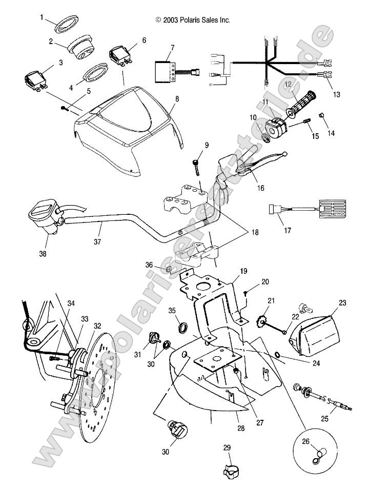 Handlebar and Headlight Pod