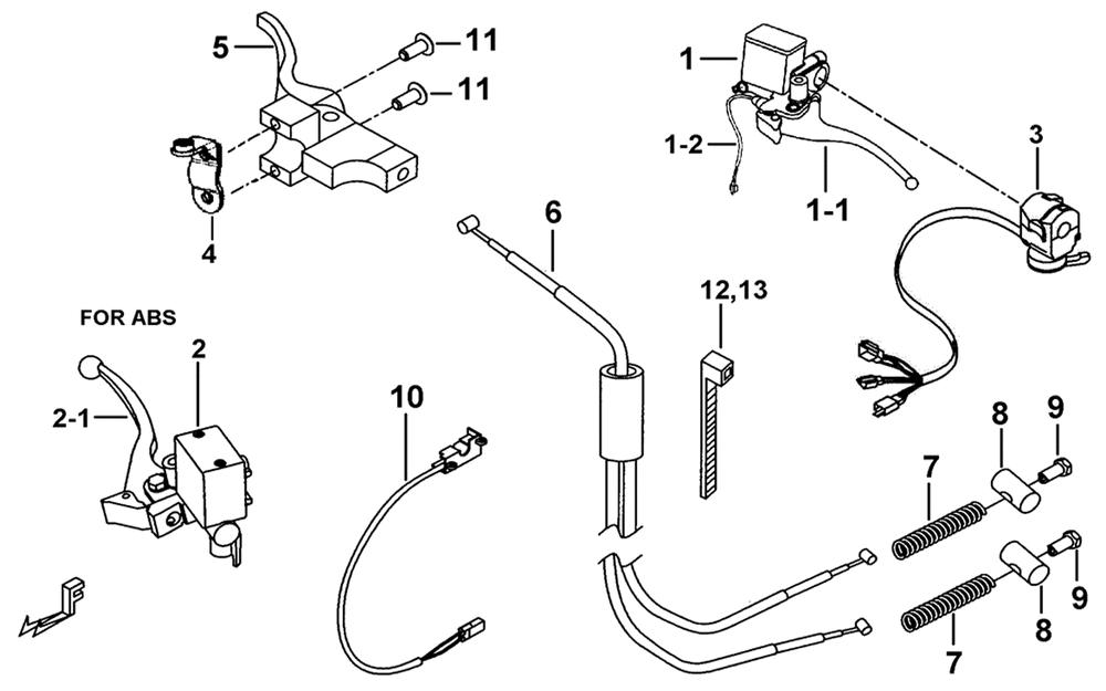 Hauptbremszylinder vorne & Bremszug (REAR DIFF. W/ LOCK OR W/ABS) Hauptbremszylinder vorne & Bremszug (REAR DIFF. W/ LOCK OR W/ABS)