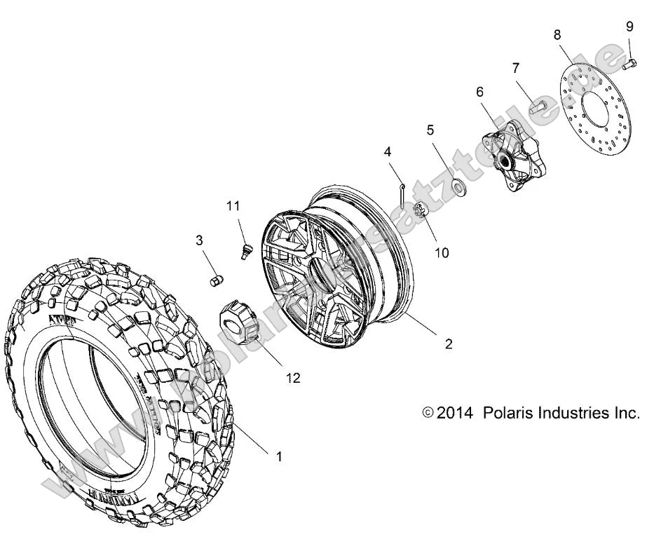 Wheels, Front Tier and Brake Disc (49ATVWHEELFRT15ACE570)
