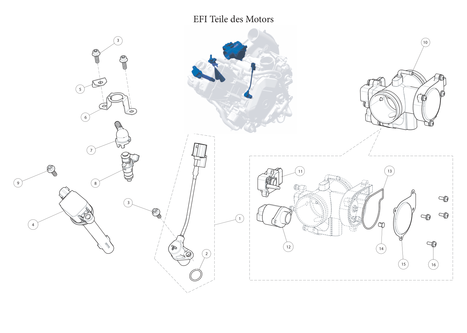 EFI Teile des Motors