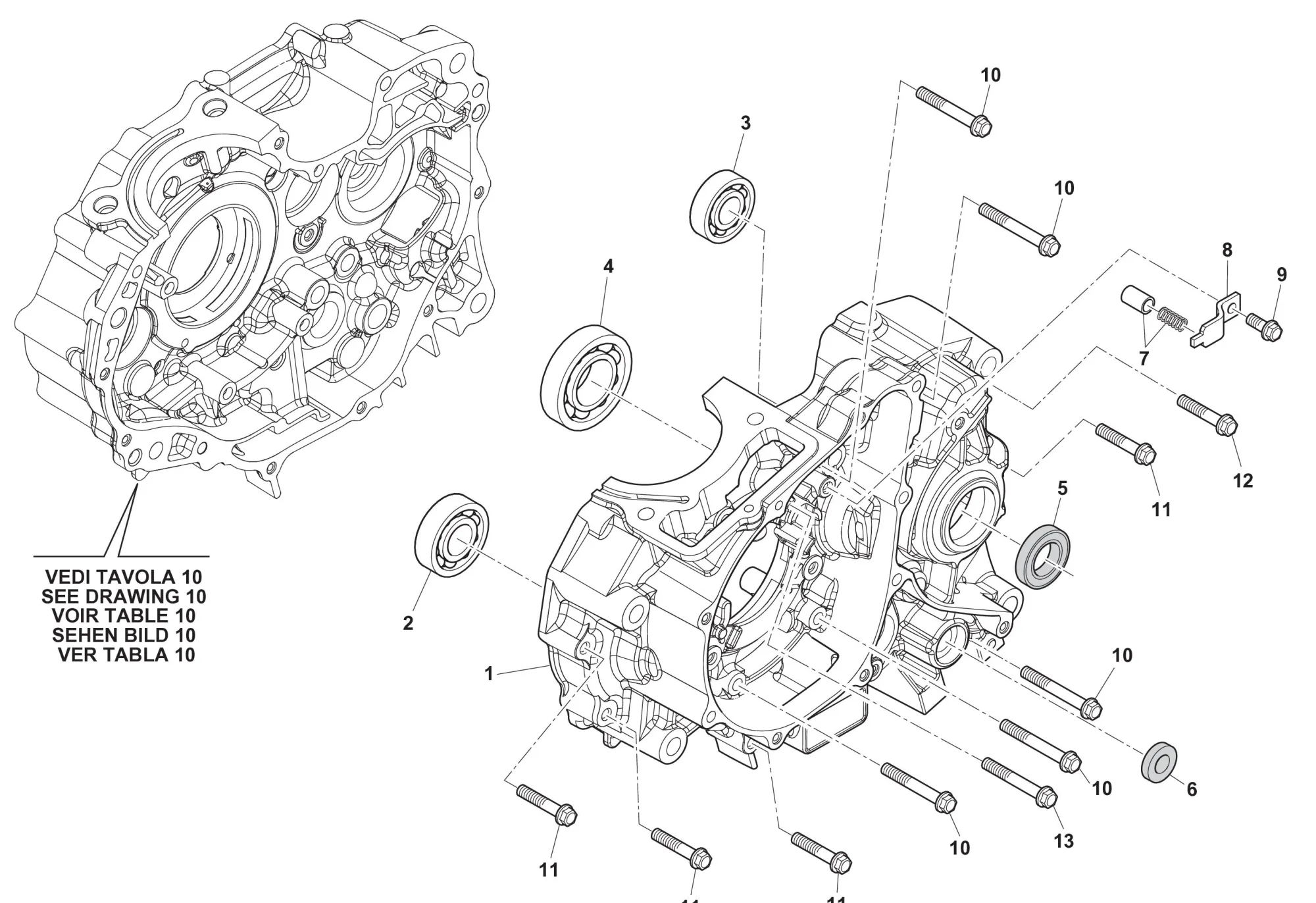 Motorgehäuse links Motorgehäuse links