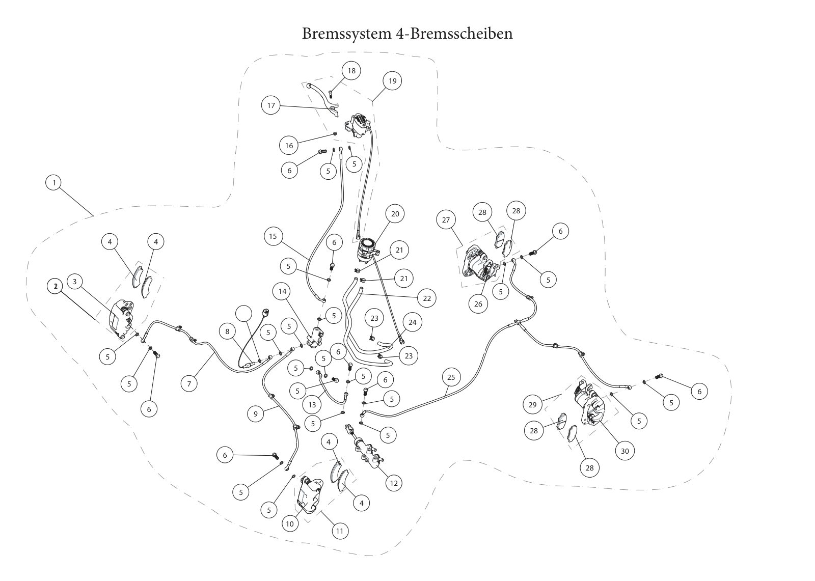 Bremssystem 4-Bremsscheiben Bremssystem 4-Bremsscheiben