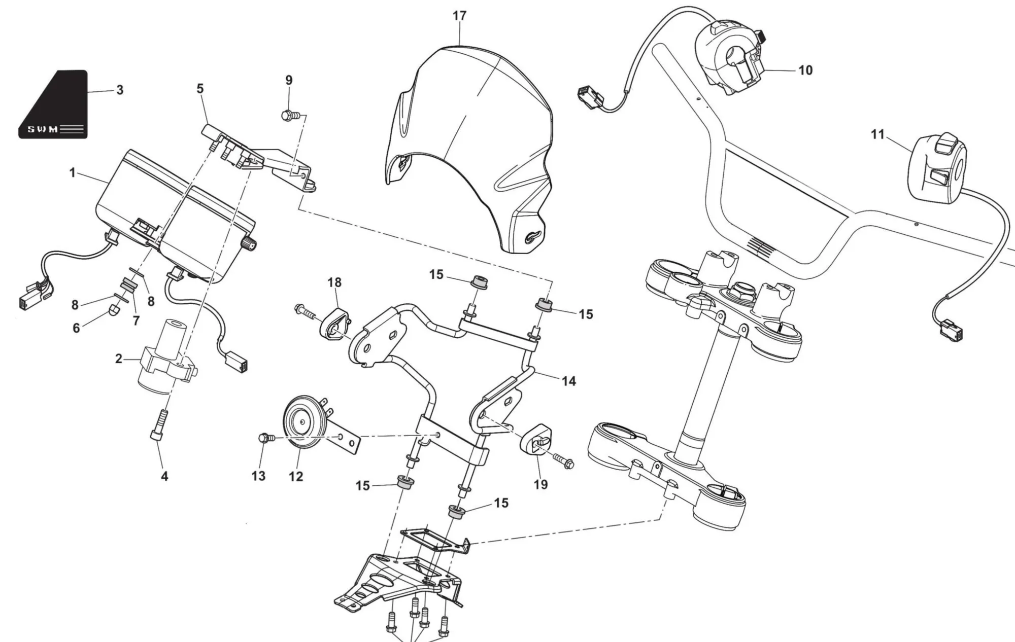 Tachometer / Lenkerschalter Tachometer / Lenkerschalter