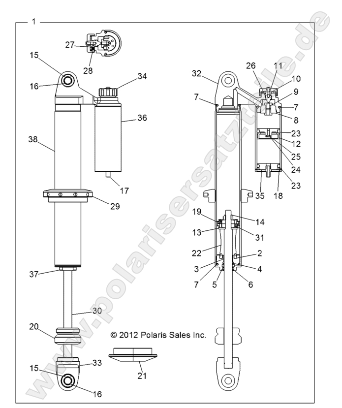 SUSPENSION, FRONT SHOCK (7043778) SUSPENSION, FRONT SHOCK (7043778)