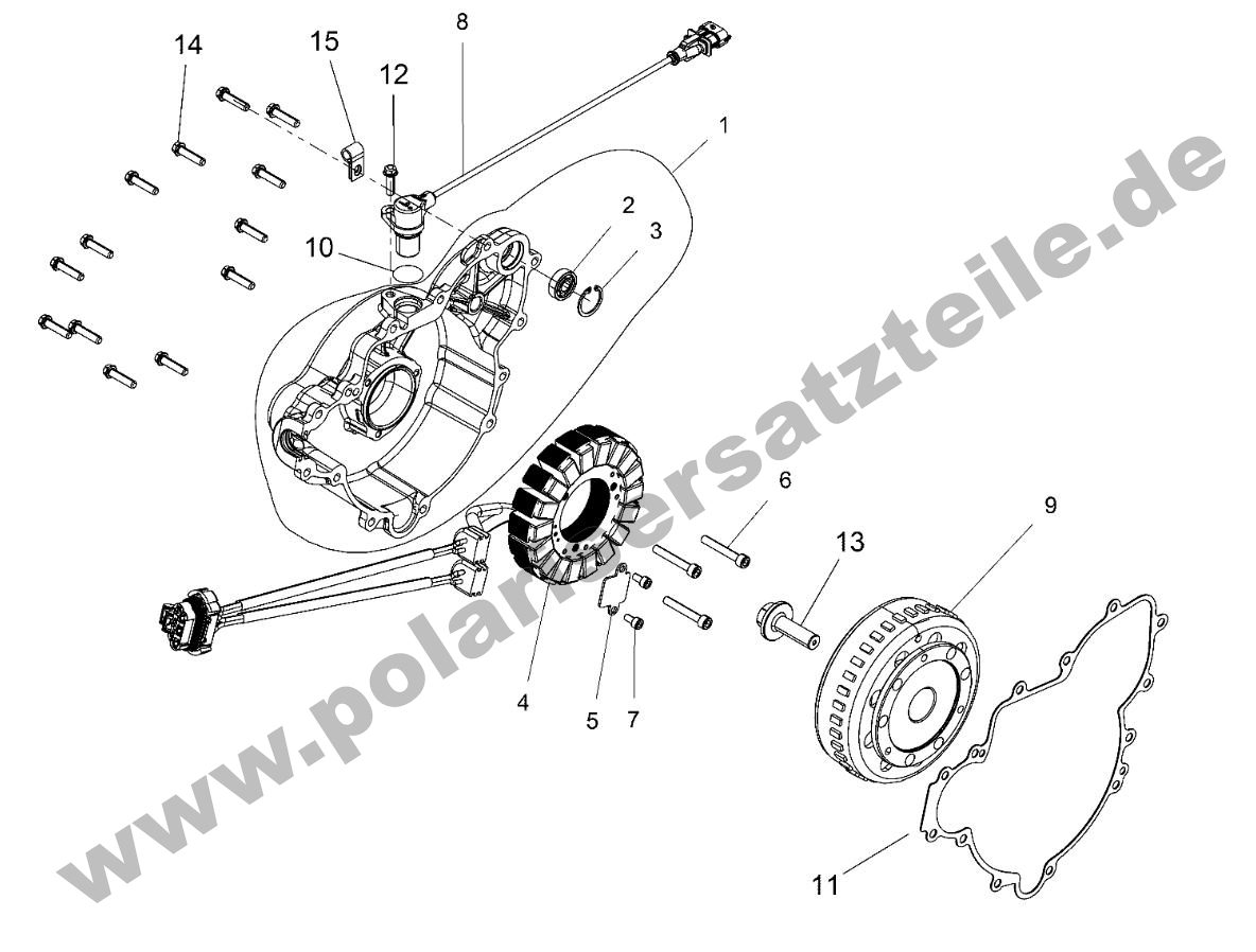 ENGINE, STATOR AND FLYWHEEL ENGINE, STATOR AND FLYWHEEL