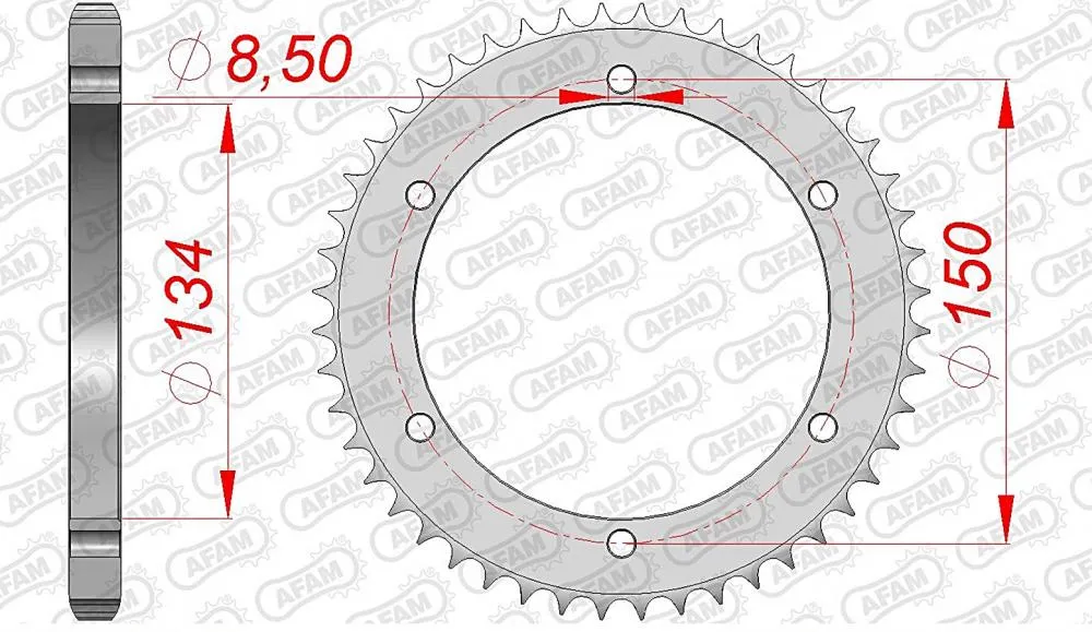 AFAM Kettensatz Stahl 428 R1-G 16x48 - Kawasaki KMX 125 1999-02