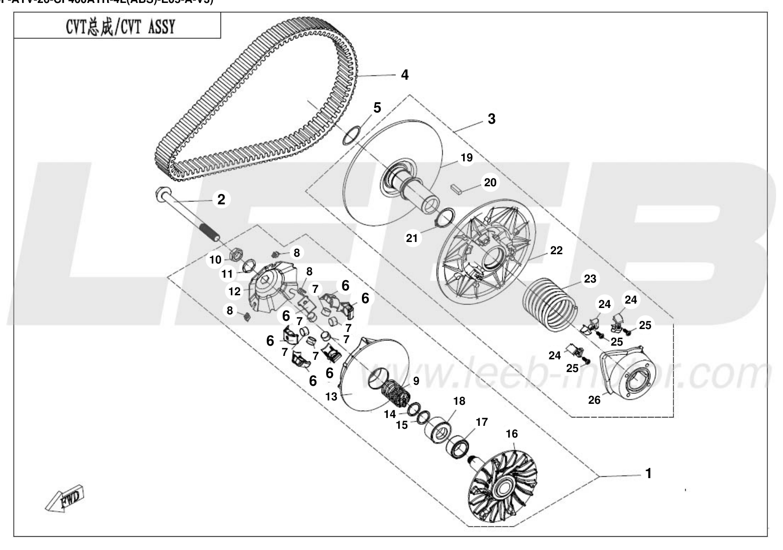 18g WEIGHT ROLLER CLUTCH & CVT ASSY.