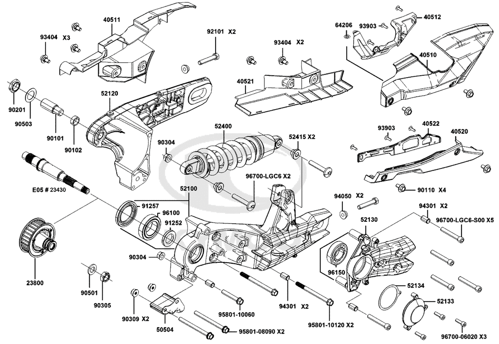 Stoßdämpfer hinten & Schwingarm
