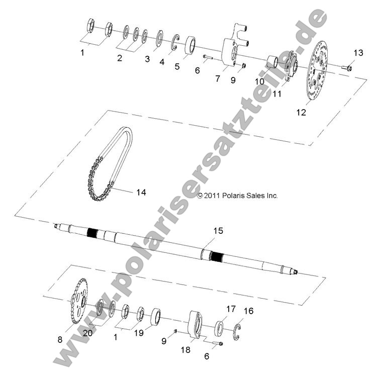 WHEELS, REAR AXLE
