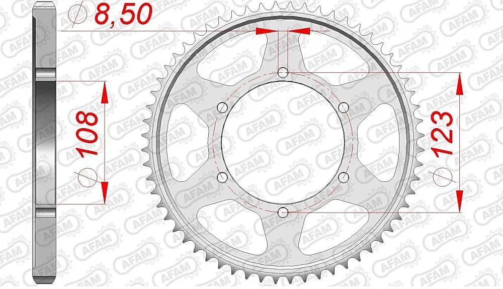 afam_kettenrad_hinten_92220 AFAM Kettensatz Stahl 428 XMR-G 13x60 - Aprilia RS4 125 2011-20
