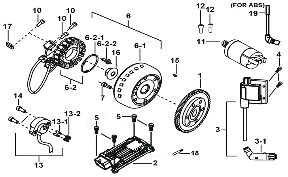 Lichtmaschine, Anlasser, ECU, Zündspule & Sensor ABS