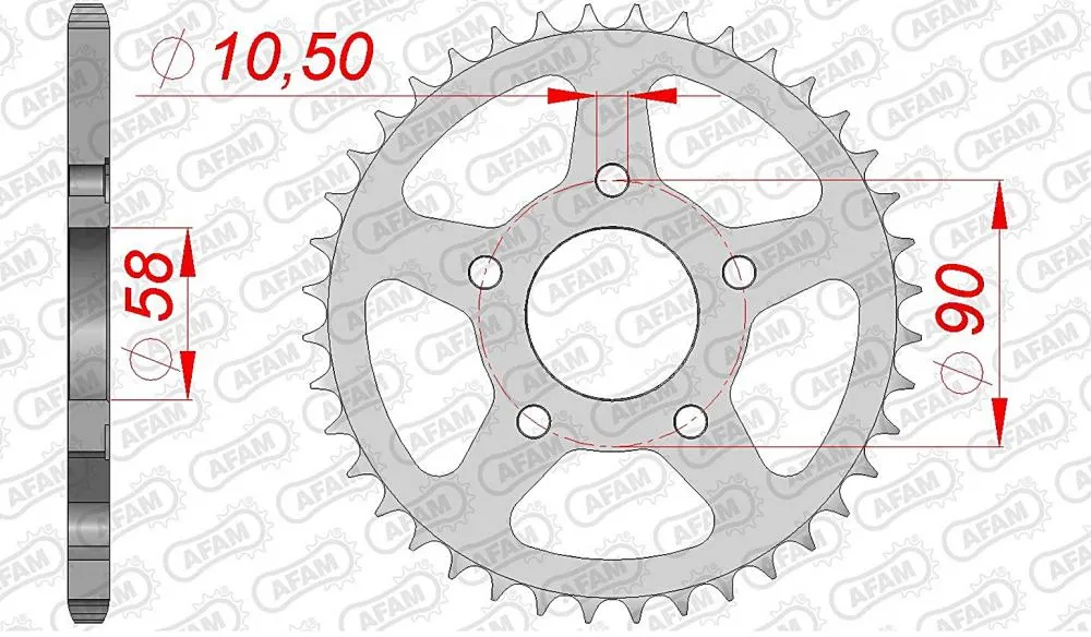 Afam_kettenrad_hinten_10215 AFAM Kettensatz Stahl 520 XLR2 14x38 - Honda NSR 125R 2000-01