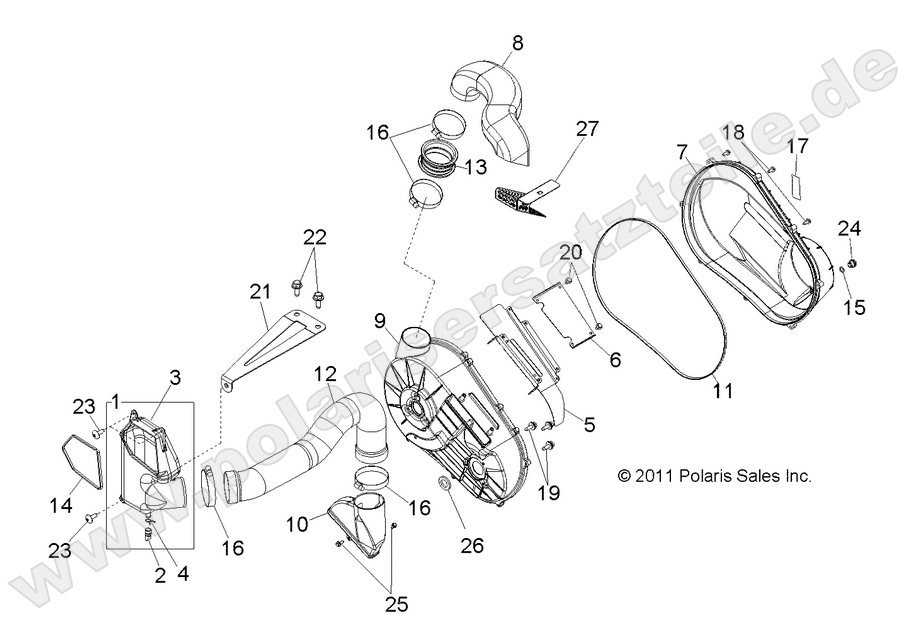 DRIVE TRAIN, CLUTCH COVER and DUCTING DRIVE TRAIN, CLUTCH COVER and DUCTING