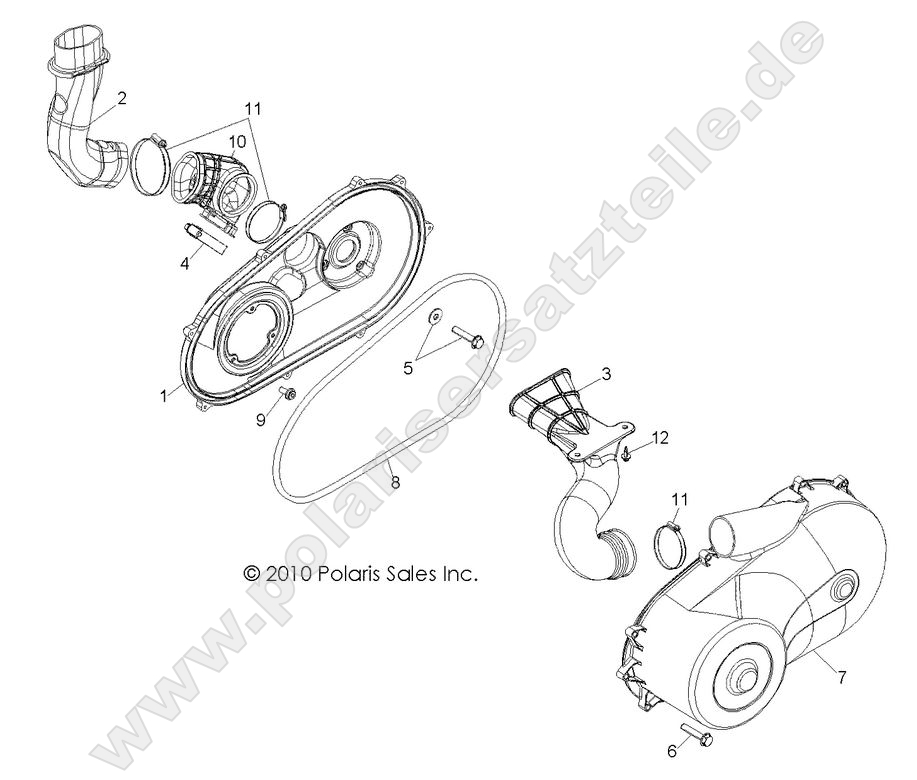 DRIVE TRAIN, CLUTCH COVER and DUCTING