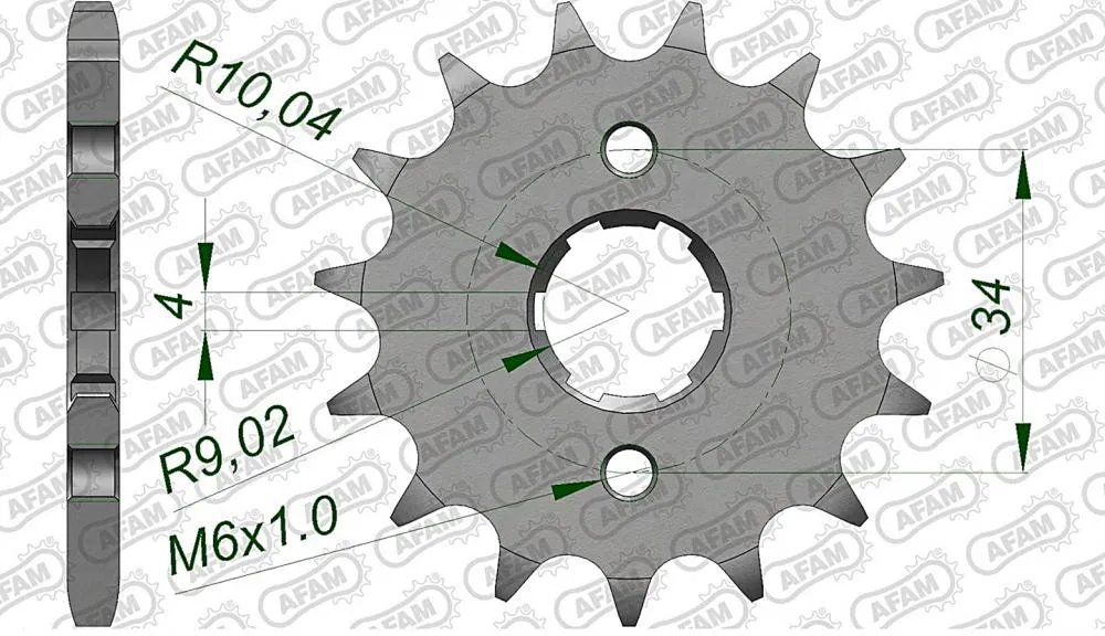 afam_ritzel_vorne_20200 AFAM Kettensatz Stahl 428 R1-G 15x53 - Honda MTX 125 RW 1983-1986