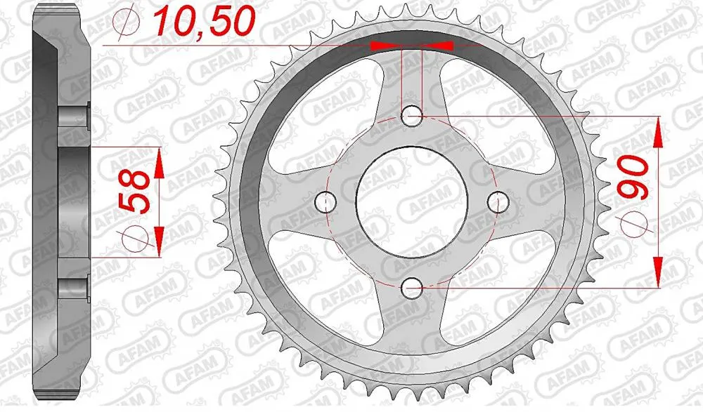 AFAM Kettensatz Stahl 428 R1-G 16x50 - Honda NX 125 Transcity 1989-1997