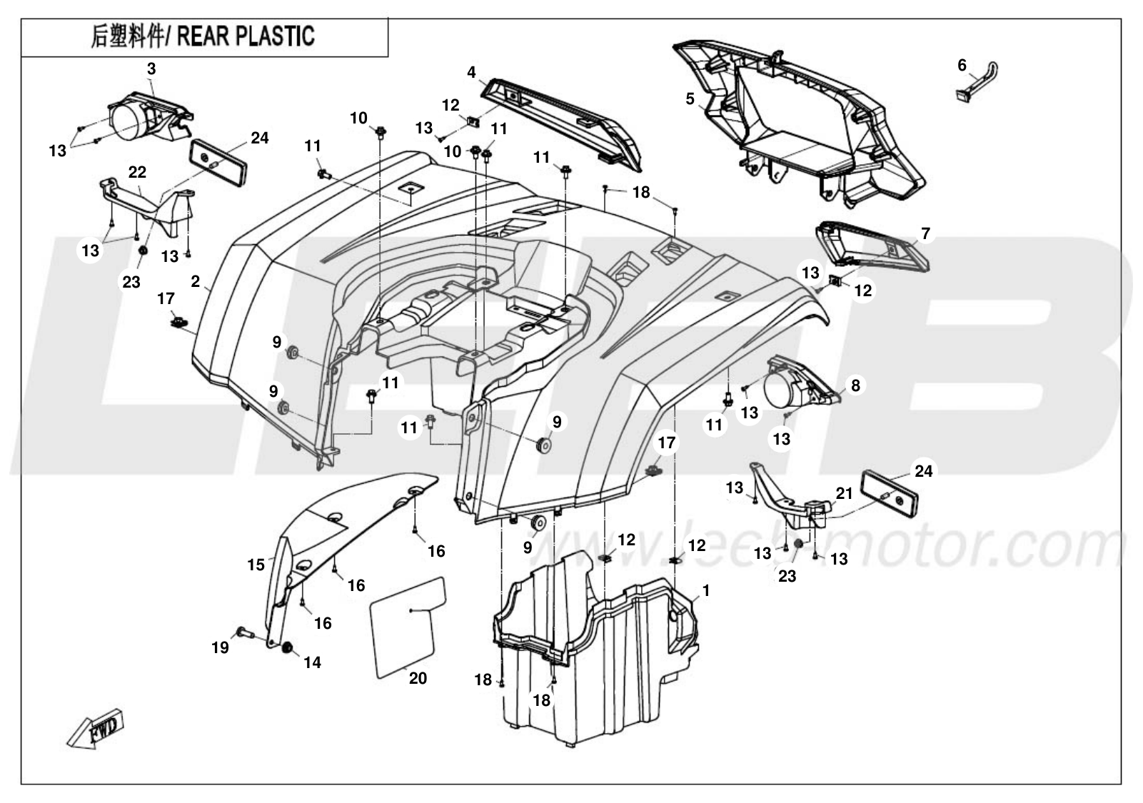 F04-3 REAR PLASTICS F04-3 REAR PLASTICS