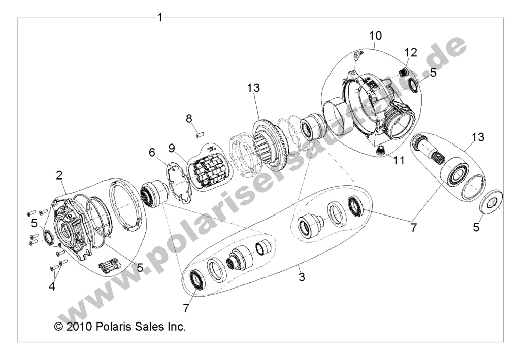 DRIVE TRAIN, FRONT GEARCASE INTERNALS DRIVE TRAIN, FRONT GEARCASE INTERNALS