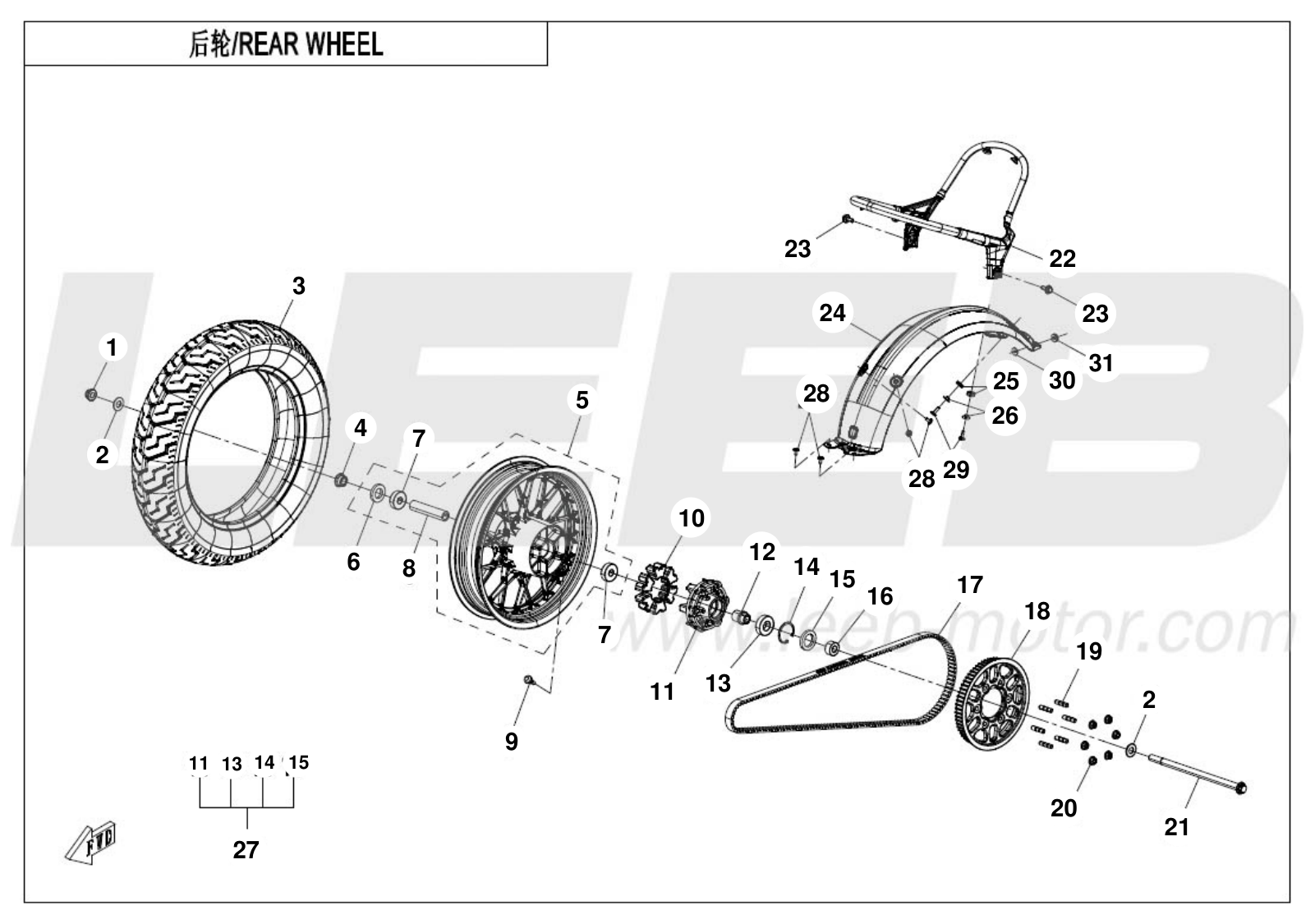 F11 REAR WHEEL F11 REAR WHEEL