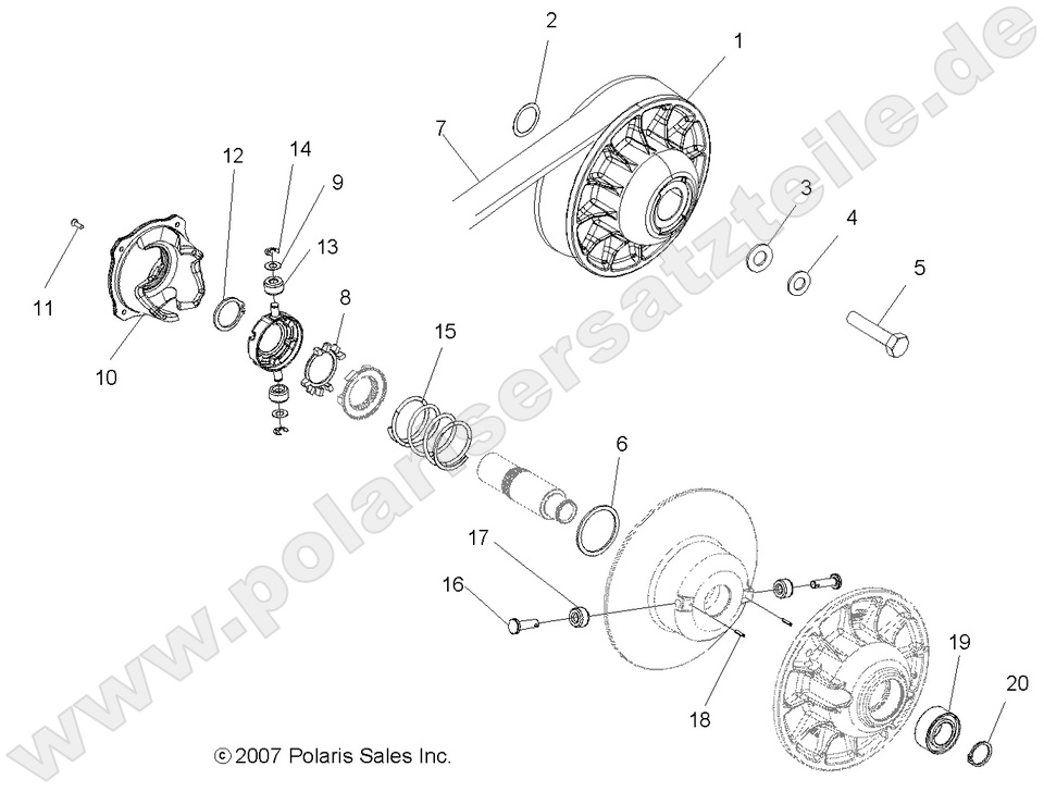 DRIVE TRAIN, SECONDARY CLUTCH DRIVE TRAIN, SECONDARY CLUTCH