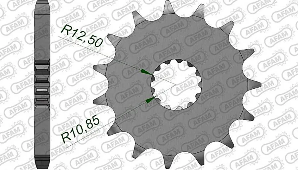 Afam_Ritzel_Vorne_28400 AFAM Kettensatz Stahl 530 XRR2 15x47 - Yamaha YZF 600 R Thundercat 1996-01