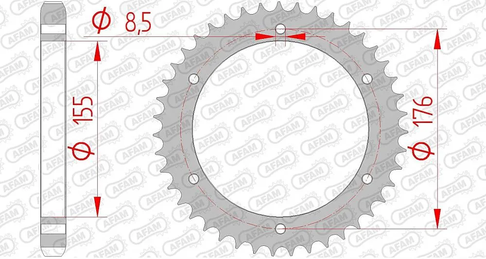 afam_kettenrad_hinten_86601 AFAM Kettensatz Stahl 530 XSR2-G 18x42 - Triumph 1050 Speed Triple 2005-10