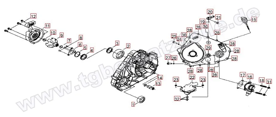 Wasserpumpe-Handstartereingriffsrad-Tachoantrieb