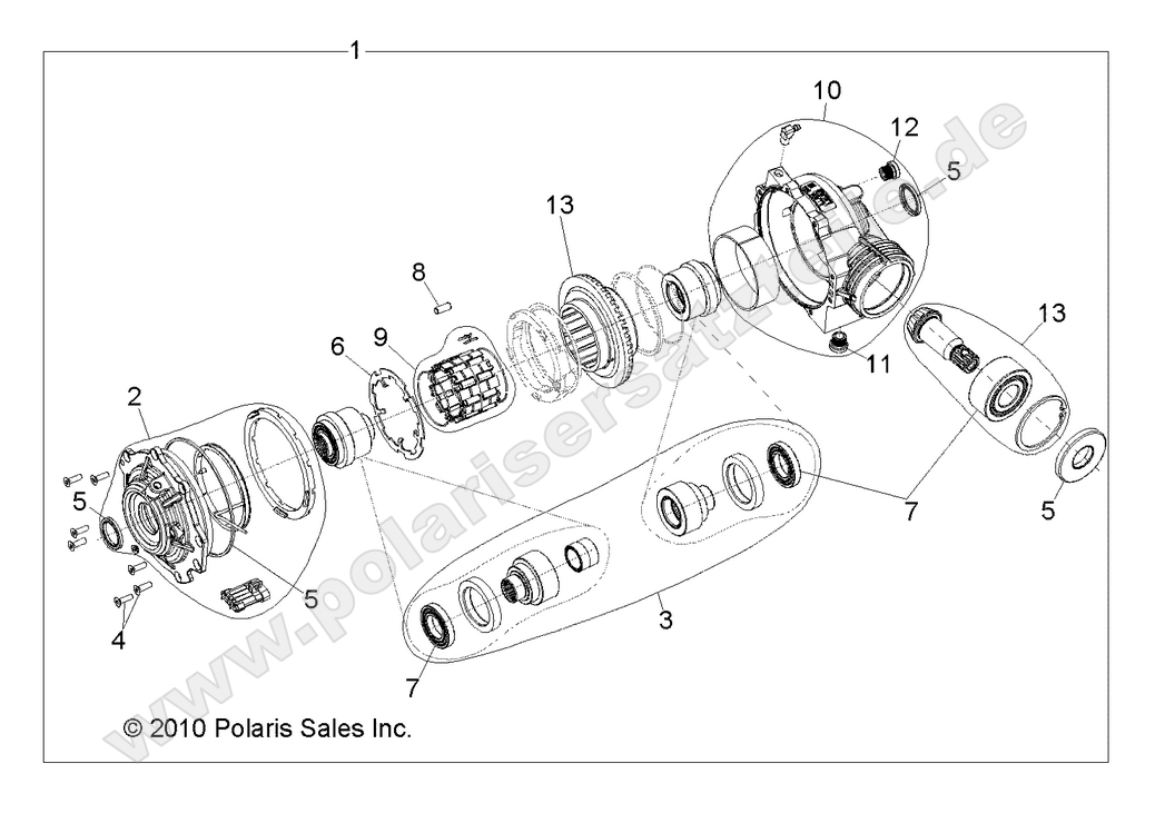DRIVE TRAIN, FRONT GEARCASE INTERNALS 1332842 DRIVE TRAIN, FRONT GEARCASE INTERNALS 1332842