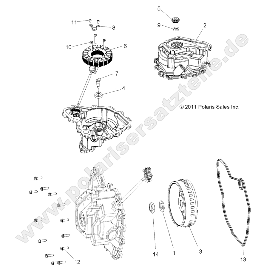 ENGINE, STATOR COVER and FLYWHEEL ENGINE, STATOR COVER and FLYWHEEL