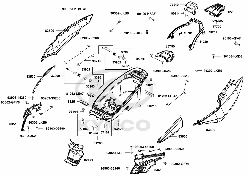 Verkleidung hinten, Helmfach & Gepäckträger Verkleidung hinten, Helmfach & Gepäckträger