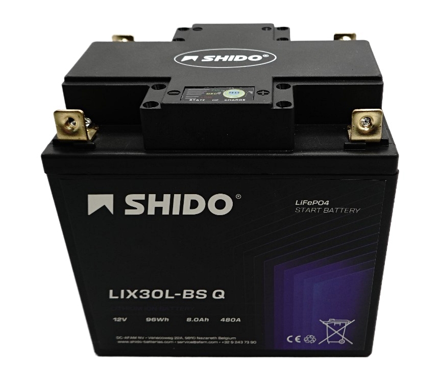 Shido LIX30L-BS Q Lithium Ionen Batterie 12V LiFePO4 (YTX30L-BS YIX30L-BS 53030)