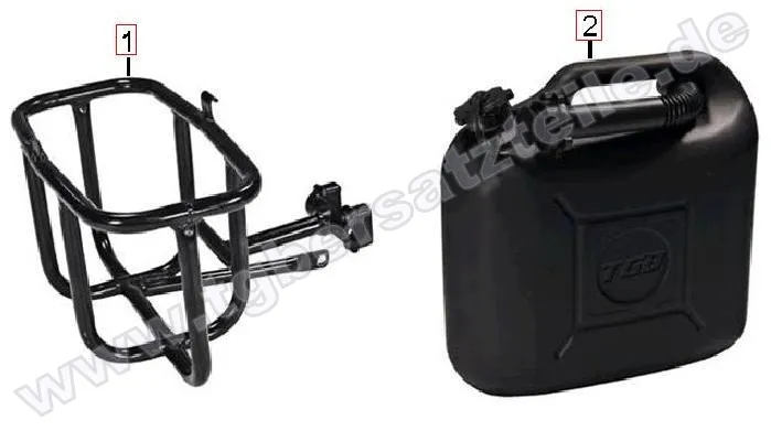 Benzinkanister u. Halter Benzinkanister u. Halter
