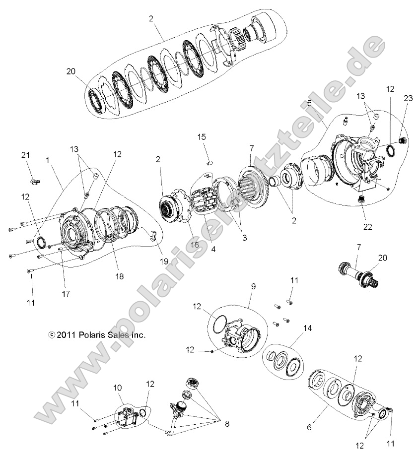 Drive Train, Front Gearcase Internals Drive Train, Front Gearcase Internals