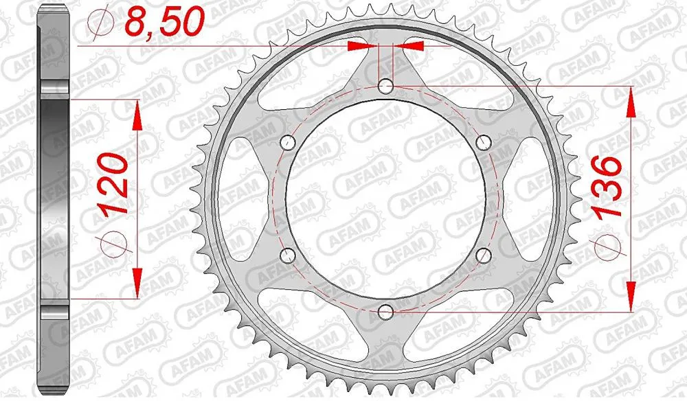 afam_kettenrad_hinten_12313 AFAM Kettensatz Stahl 428 XMR-G 16x57 - Yamaha TDR 125 R 1994-03