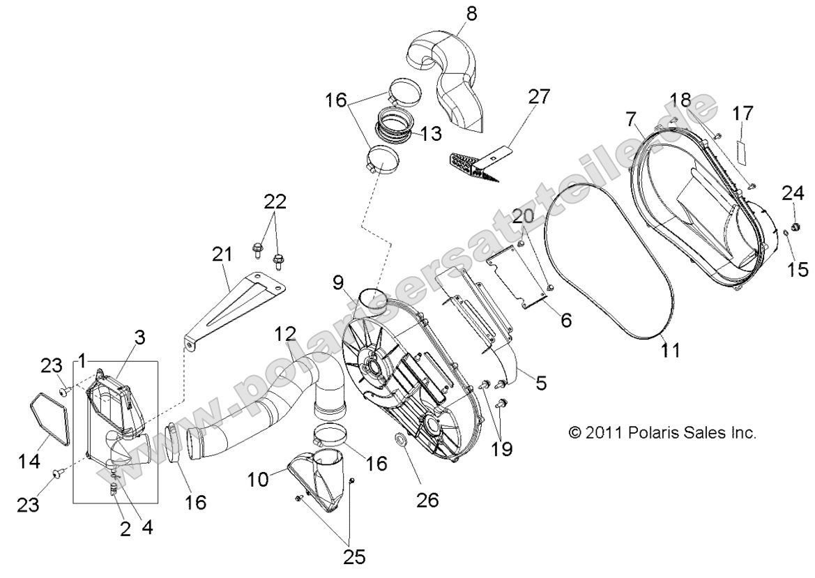 DRIVE TRAIN, CLUTCH COVER and DUCTING DRIVE TRAIN, CLUTCH COVER and DUCTING