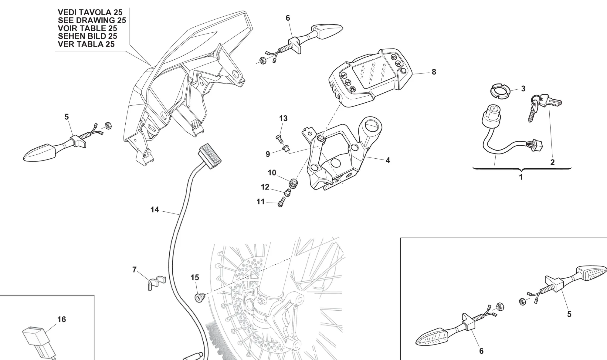 Tachometer / Lenkerschalter / Blinker Tachometer / Lenkerschalter / Blinker
