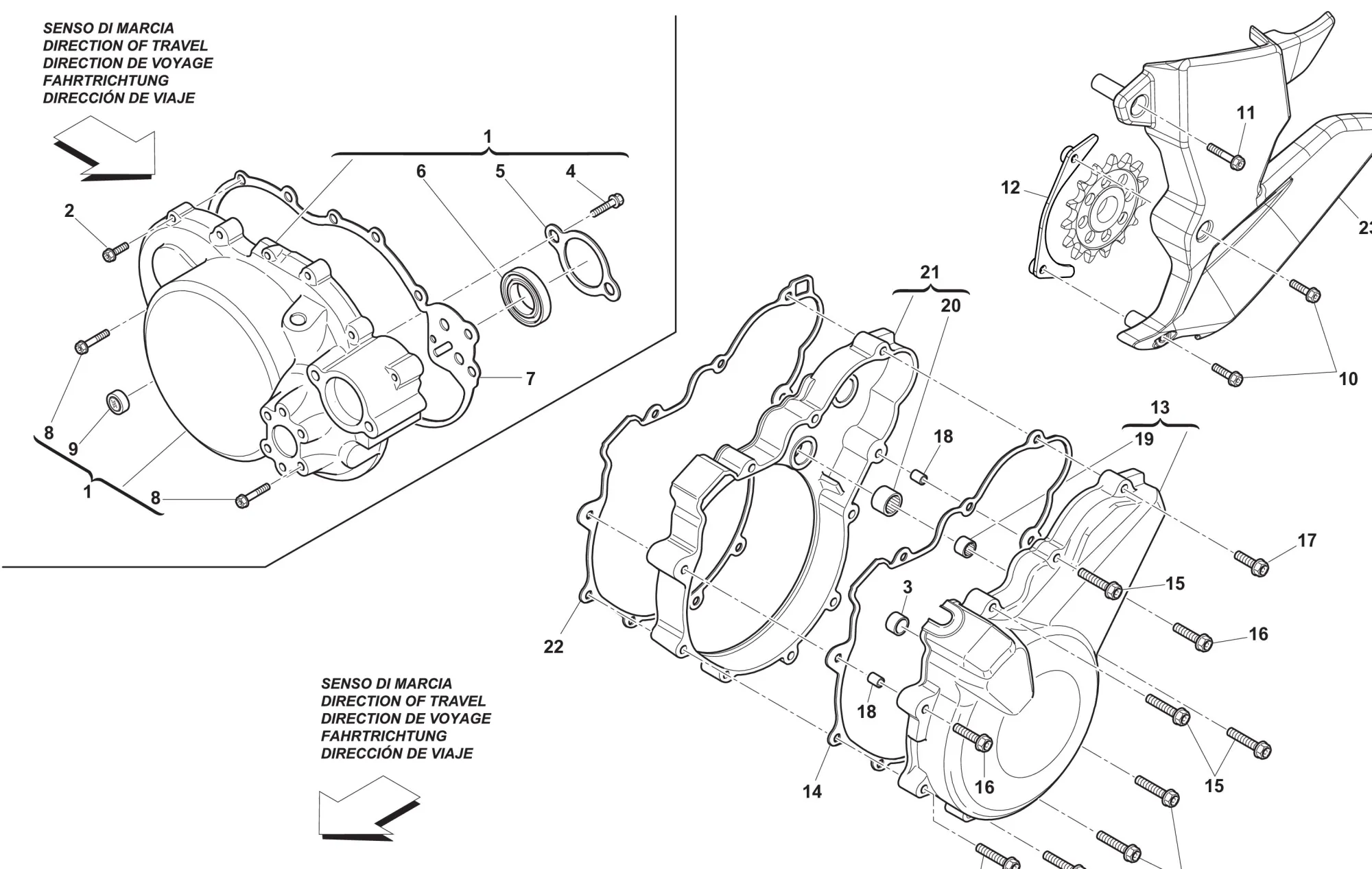 Motordeckel links + rechts