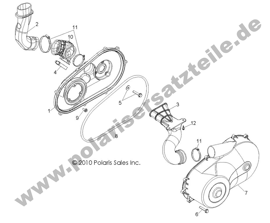 DRIVE TRAIN, CLUTCH COVER and DUCTING