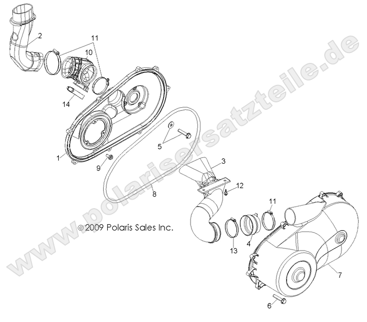 drive train clutch cover and ducting