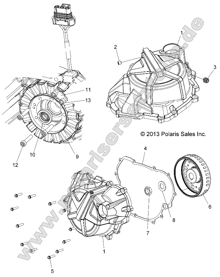 Engine, Stator Cover and Flywheel