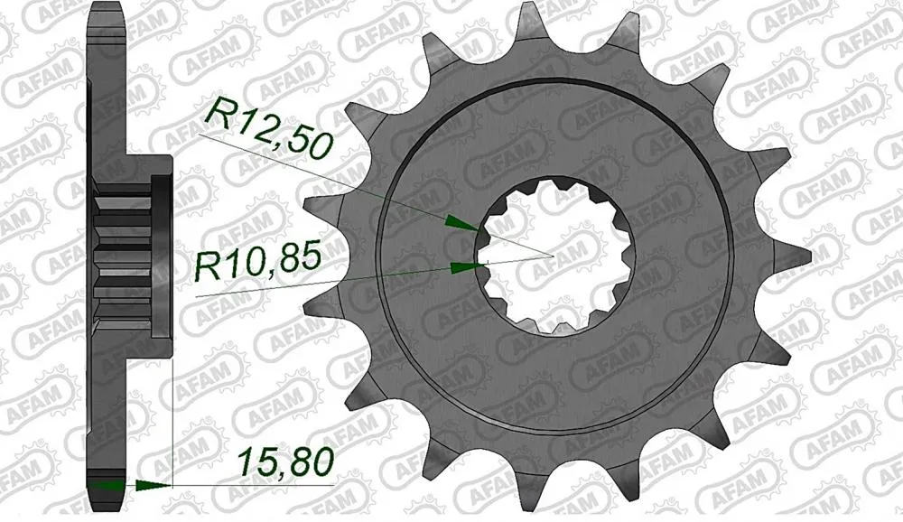Afam_Ritzel_Vorne_24508 AFAM Kettensatz Stahl 525 XRR 15x40 - Kawasaki ZX-6R Ninja 1998-02